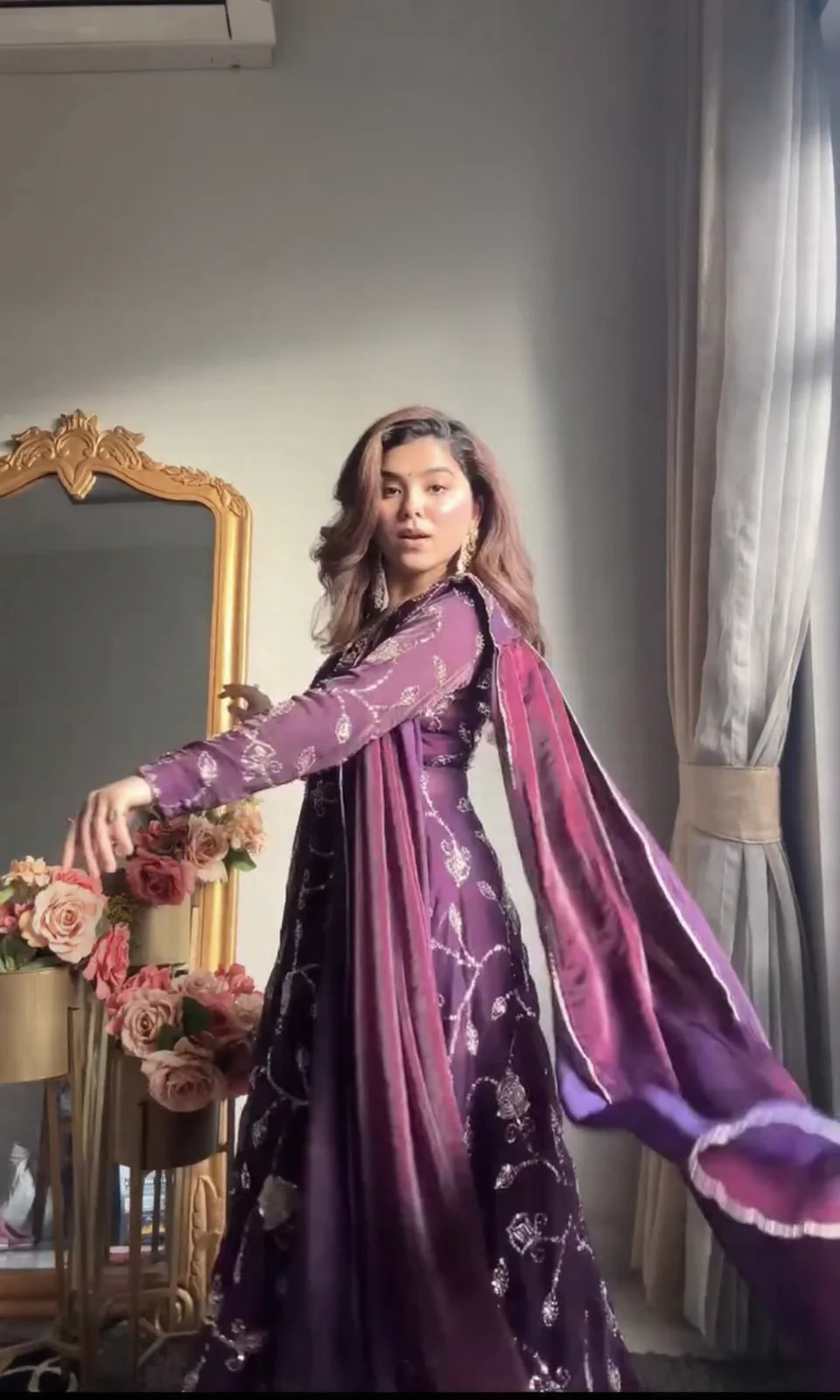 Glamorous Moments Flowing in Purple Delight - Image 3